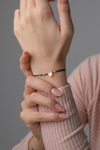 14 Ayar Altın İpli Yıldız Bileklik