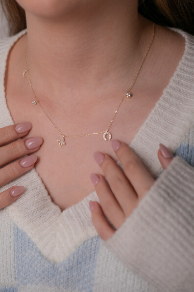 14 Ayar Altın Kalp Şans Kolye