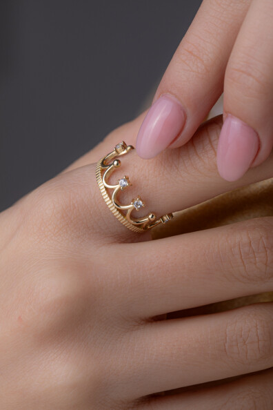 14 Ayar Altın Taç Yüzük