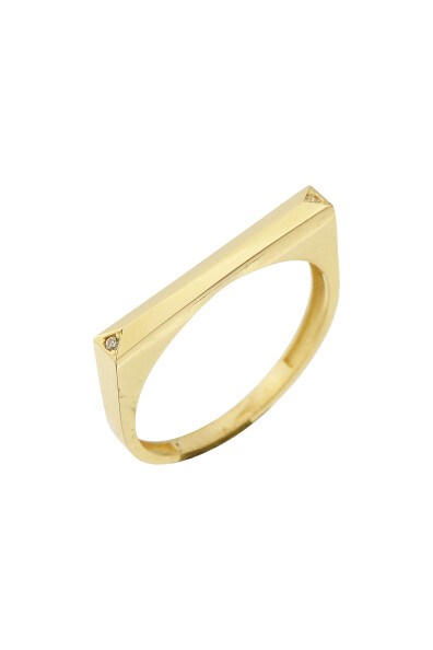 14 Ayar Altın Düz Köşeli Yüzük