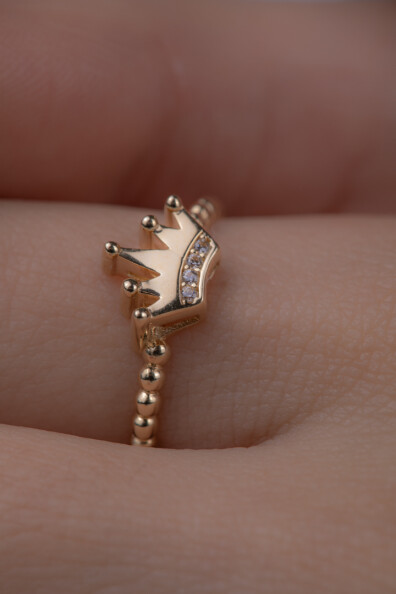 14 Ayar Altın Kral Tacı Yüzük