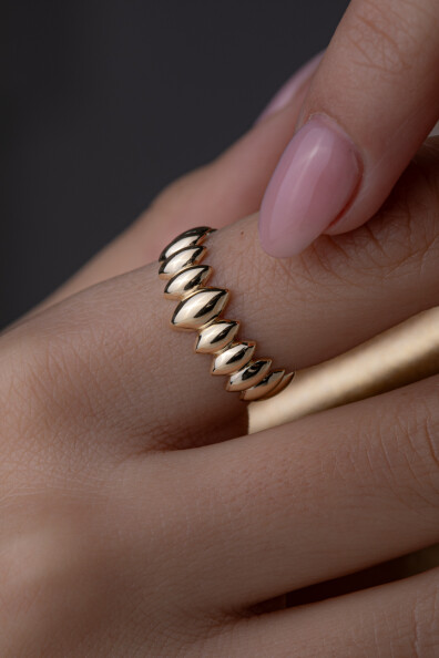 14 Ayar Altın Mekik Yüzük