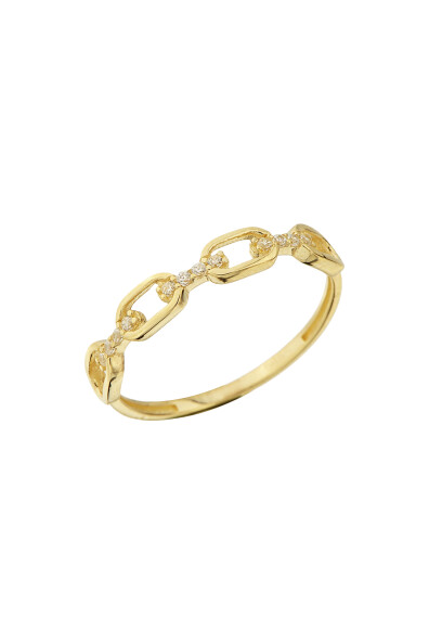 14 Ayar Altın Zincir Yüzük