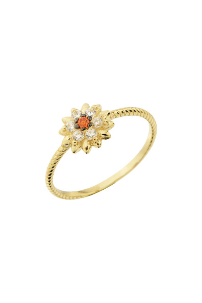 14 Ayar Altın Çiçek Yüzük