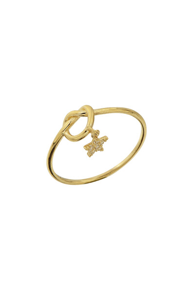 14 Ayar Altın Sallanan Yıldız Yüzük