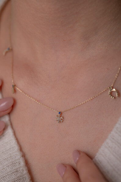 14 Ayar Altın Şans Kolye