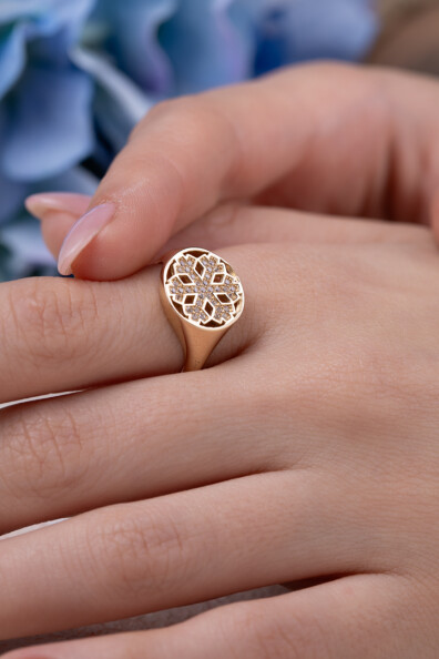 14 Ayar Altın Kartanesi Yüzük