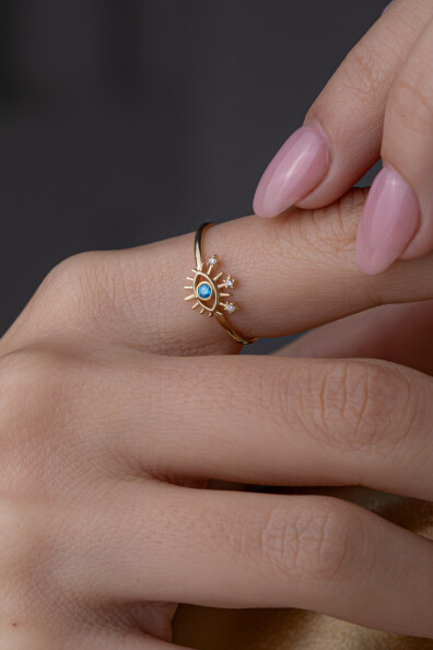 14 Ayar Altın Göz Yüzük