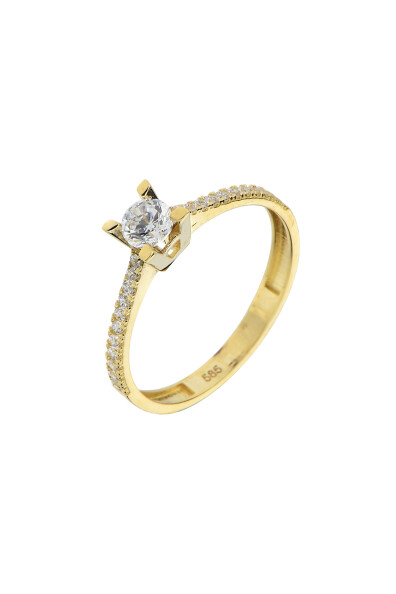 14 Ayar Altın Tektaş Yüzük