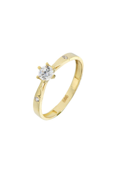 14 Ayar Altın Tektaş Yüzük