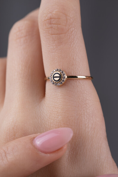 14 Ayar Altın Mineli Yüzük