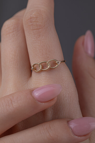 14 Ayar Altın Samanyolu Yüzük