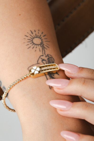 14 Ayar Altın Yonca Kelepçe