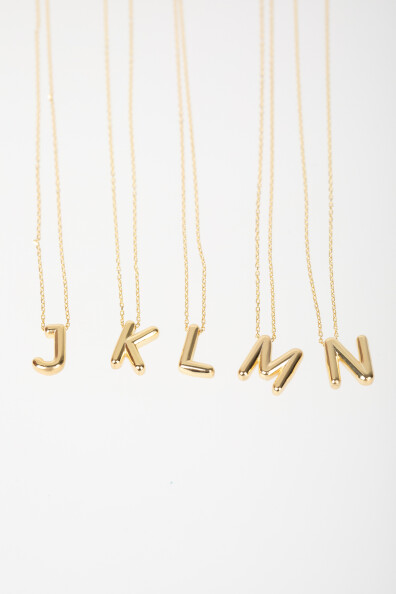 14 Ayar Altın Balon Harf Kolye