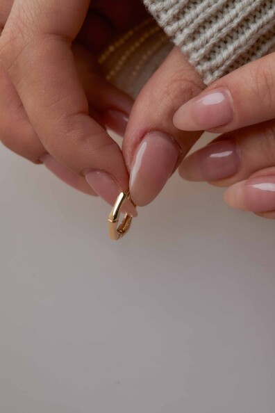 14 Ayar Altın Bambu Halka  Küpe