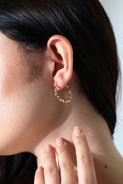 14 Ayar Altın Halka Küpe