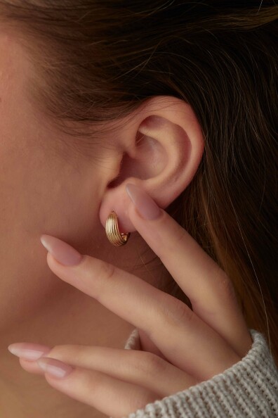 14 Ayar Altın Halka Küpe