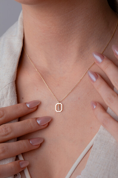 14 Ayar Altın I Harf Kolye