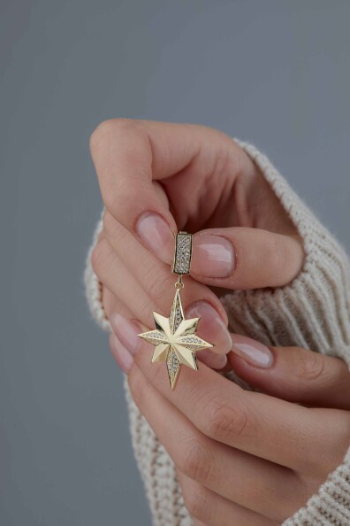 14 Ayar Altın Kuzey Yıldızı Kolye Ucu