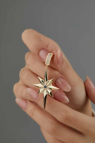 14 Ayar Altın Kuzey Yıldızı Kolye Ucu