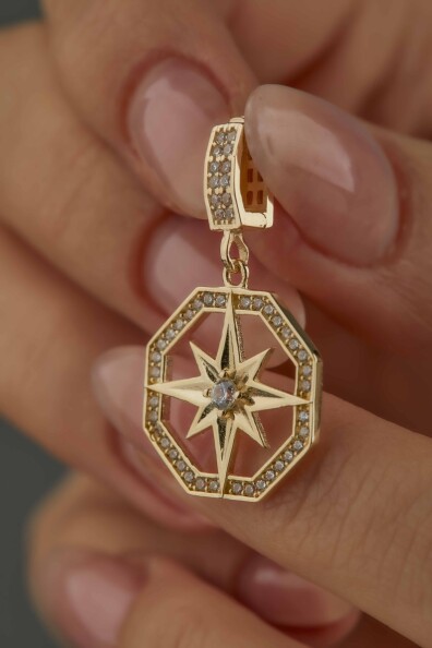 14 Ayar Altın Kuzey Yıldızı Kolye Ucu