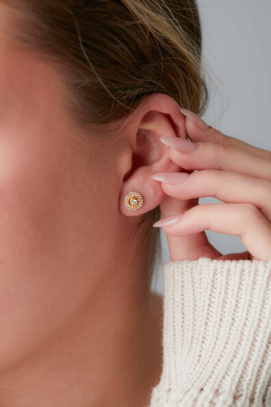 14 Ayar Altın Yuvarlak Küpe