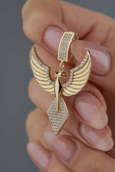 14 Ayar Altın Anka Kuşu Kolye Ucu