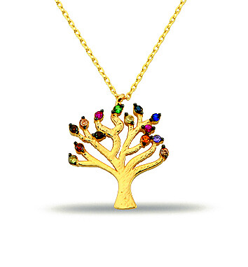 14 Ayar Altın Hayat Ağacı Kolye