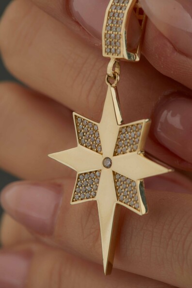 14 Ayar Altın Kutup Yıldızı Kolye Ucu