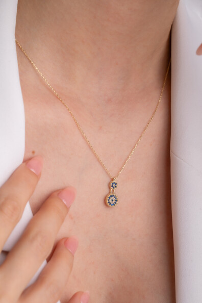 14 Ayar Altın Nazar Kolye