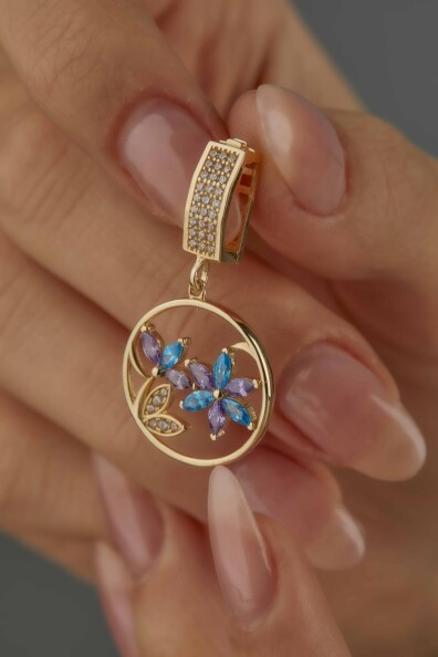 14 Ayar Altın Renkli Çiçek Kolye Ucu