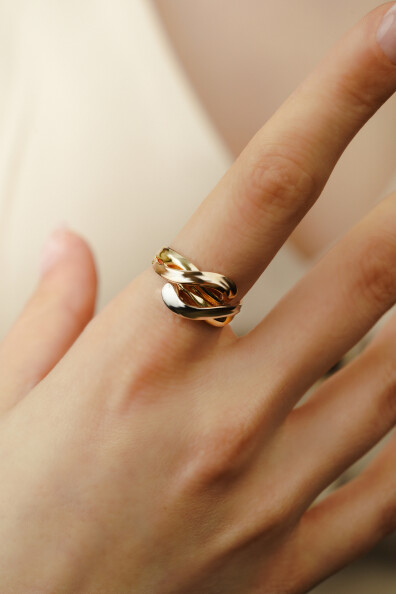 14 Ayar Altın 3 Renk Sade Yüzük