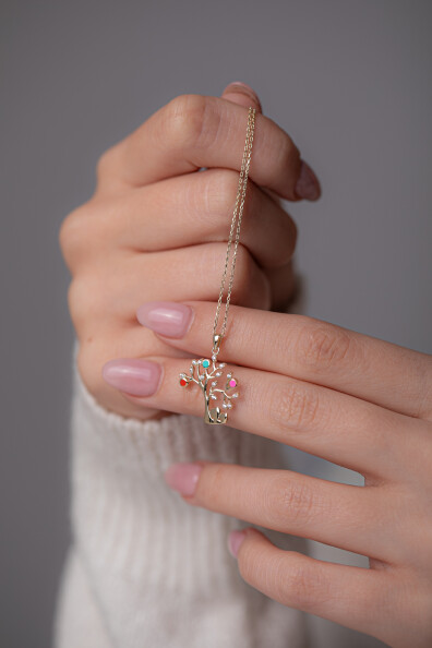 14 Ayar Altın Ağaç Kolye