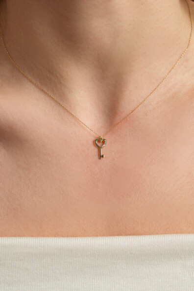 14 Ayar Altın Anahtar Kolye