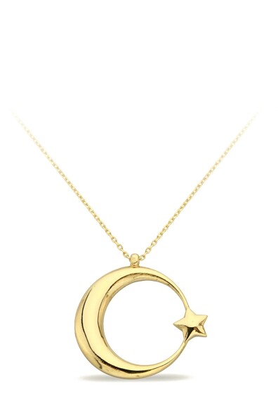 14 Ayar Altın Ayyıldız Kolye