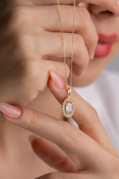 14 Ayar Altın Baget Kolye