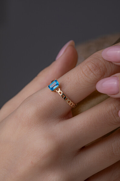 14 Ayar Altın Baget Yüzük