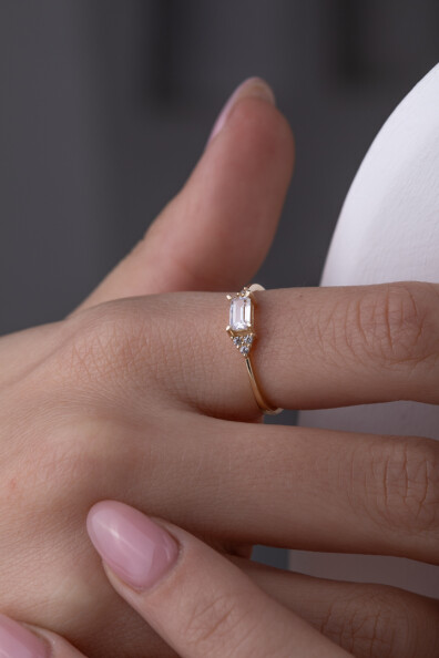 14 Ayar Altın Baget Yüzük