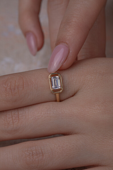 14 Ayar Altın Baget Yüzük