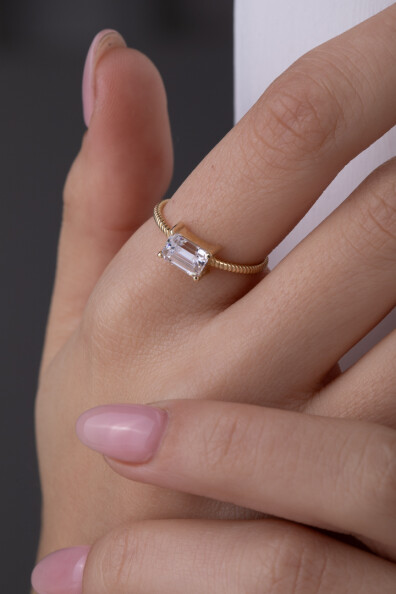 14 Ayar Altın Baget Yüzük