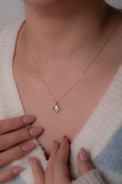 14 Ayar Altın Balık Kolye