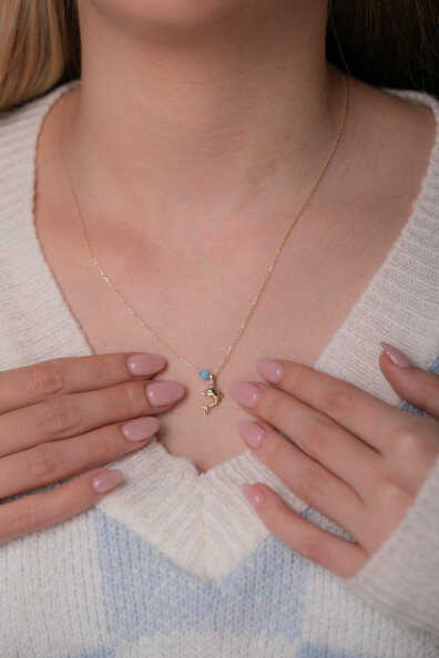 14 Ayar Altın Balık Kolye