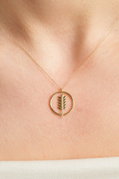 14 Ayar Altın Başak Kolye