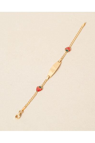 14 Ayar Altın Çilek Figürlü Künye