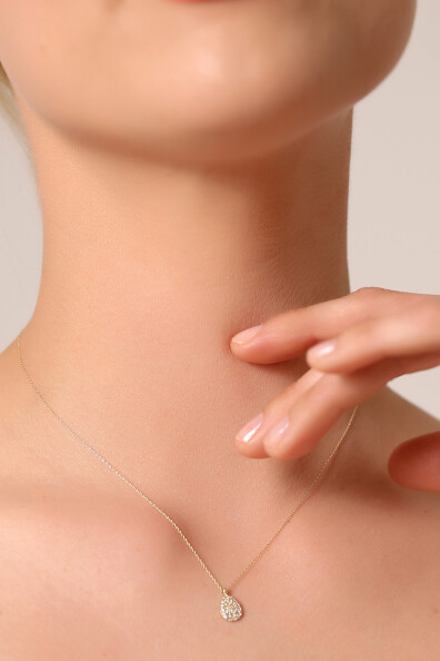 14 Ayar Altın Damla Kolye