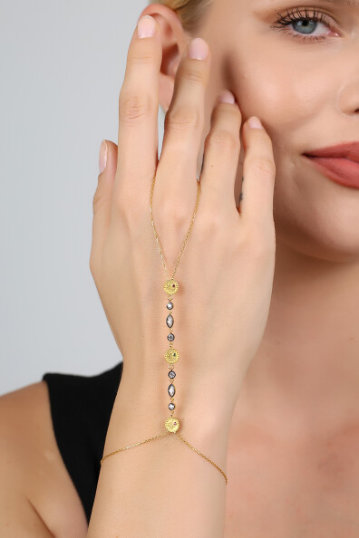 14 Ayar Altın Damla Taşlı Tuğra Şahmeran