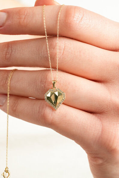 14 Ayar Altın Elmas Kolye