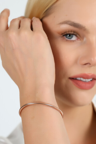 14 Ayar Altın Esnek Rose Bileklik