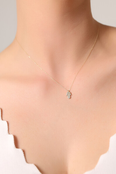 14 Ayar Altın Fatma Ananın Eli Kolye