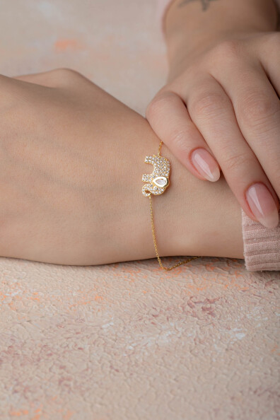 14 Ayar Altın Fil Bileklik